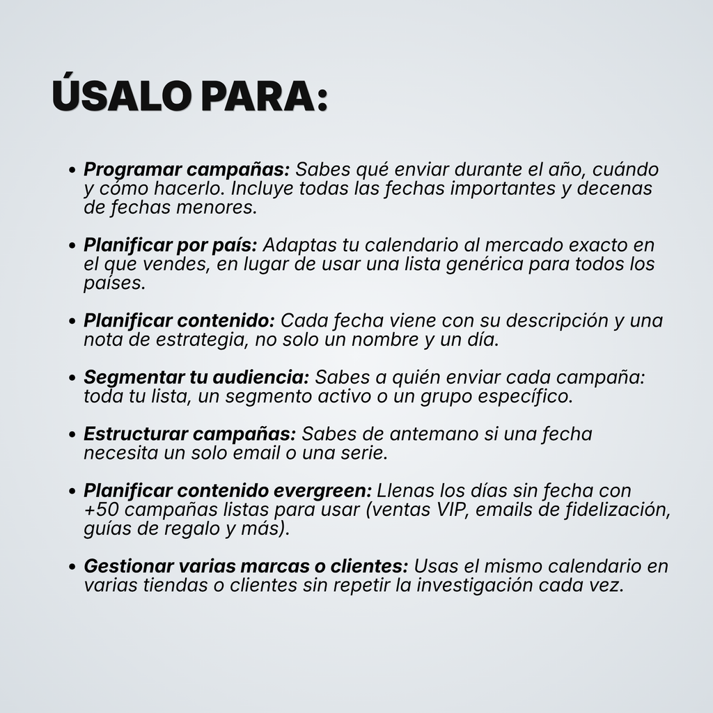 Calendario de Email Marketing
